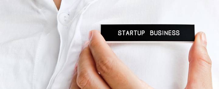 start up business label, business concept